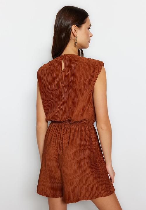 Trendyol - Wrap wide leg jumpsuit - cinnamon