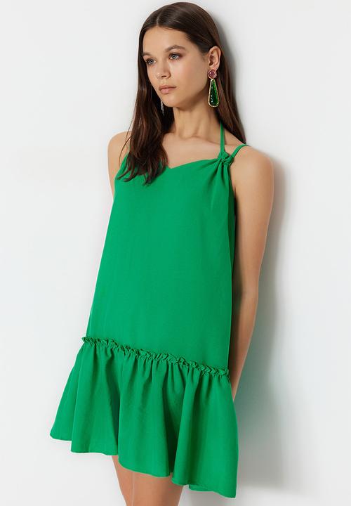 Trendyol - Double strap mini shift dress - green