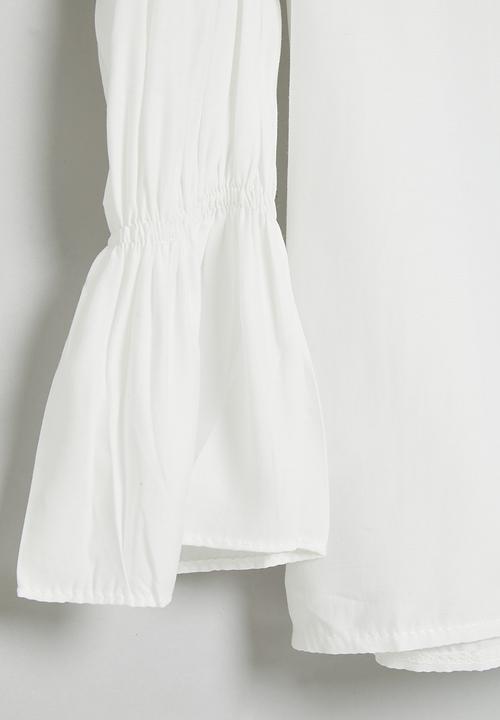 Pop Candy - Girls puff sleeve blouse - white