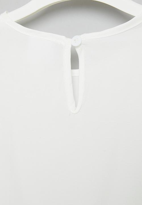 Pop Candy - Girls puff sleeve blouse - white