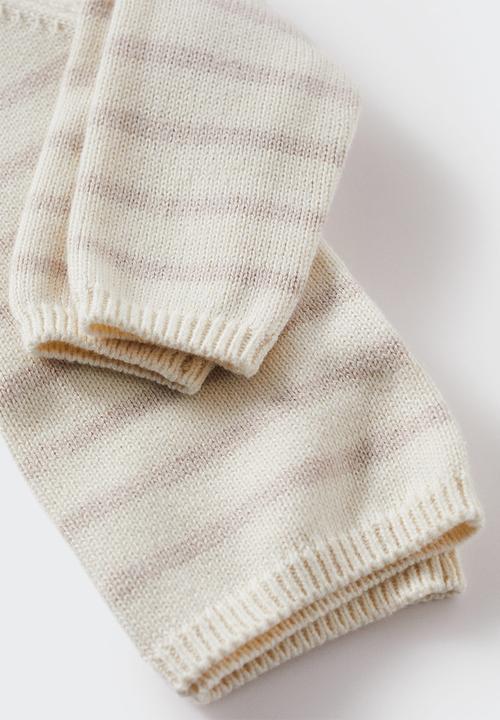MANGO - Sweater stripe - beige