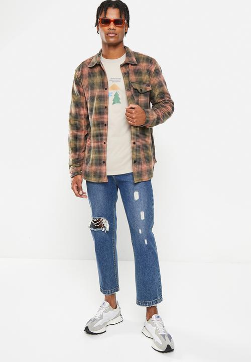 Billabong  - Furnace flannel - coral & green
