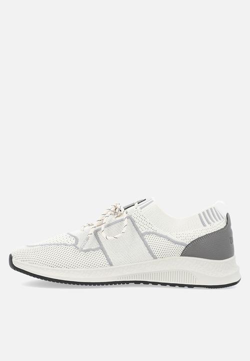 POLO - Side flash knit sneaker - off white