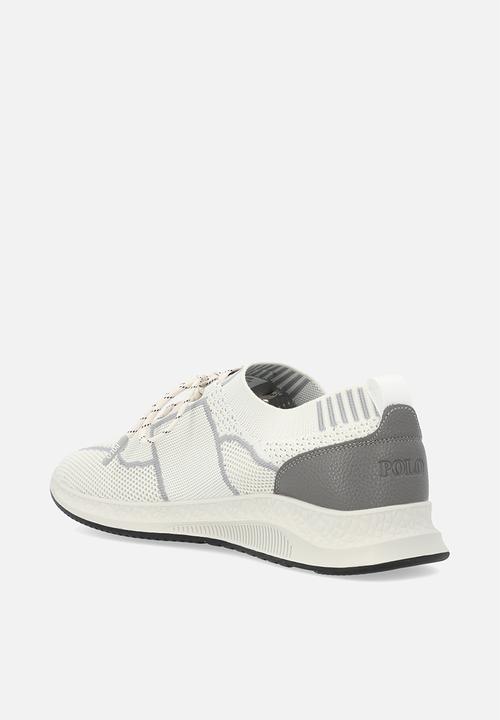 POLO - Side flash knit sneaker - off white