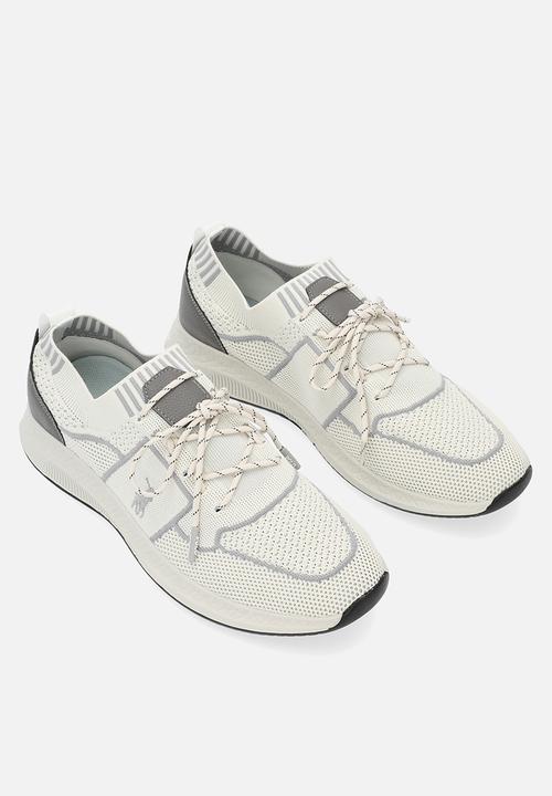 POLO - Side flash knit sneaker - off white