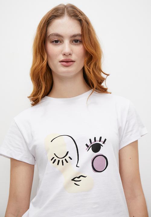 Superbalist - Ss placement print tee & aop woven short - white arsty white