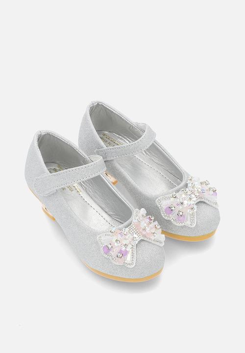 Pop Candy - Girls kitten heel - silver glitter