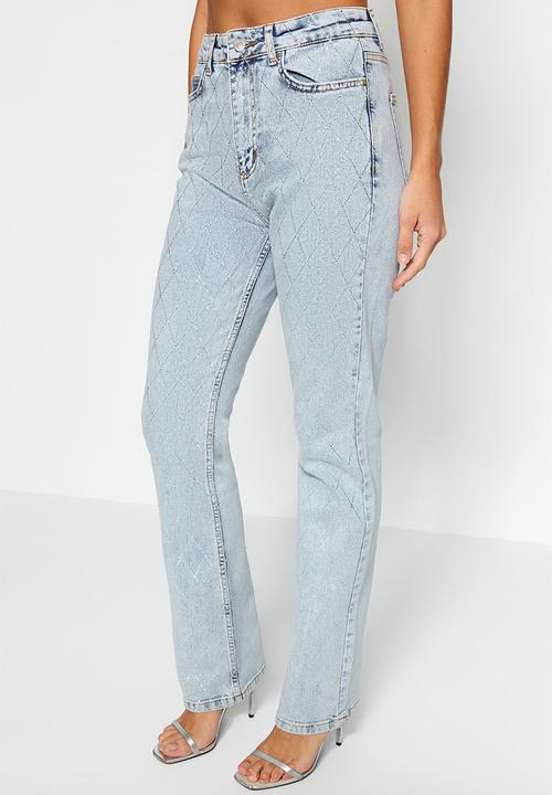 Trendyol - High rise bootcut jeans - blue