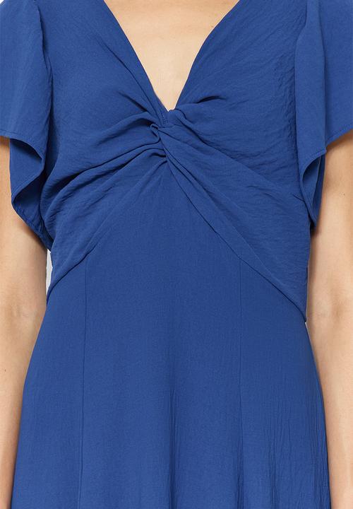Trendyol - Short bell sleeve a-line maxi dress - indigo