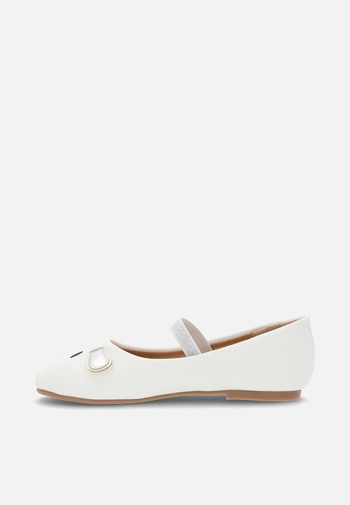 Pop Candy - Girls novelty pumps - white & silver