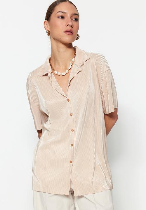 Trendyol - Basic relaxed shirt - beige