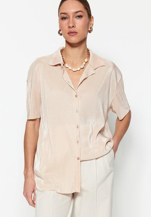 Trendyol - Basic relaxed shirt - beige