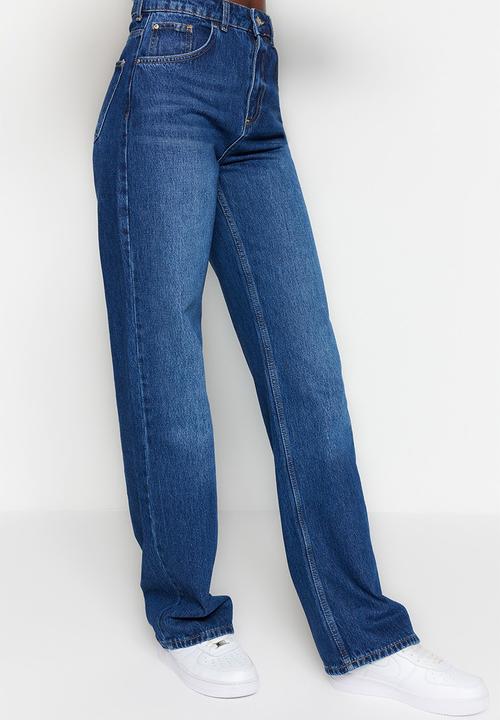 Trendyol - Long high rise jeans - dark blue