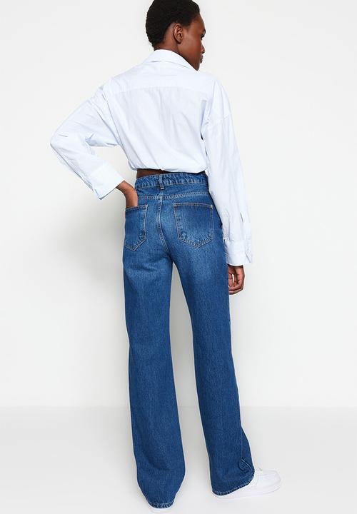 Trendyol - Long high rise jeans - dark blue