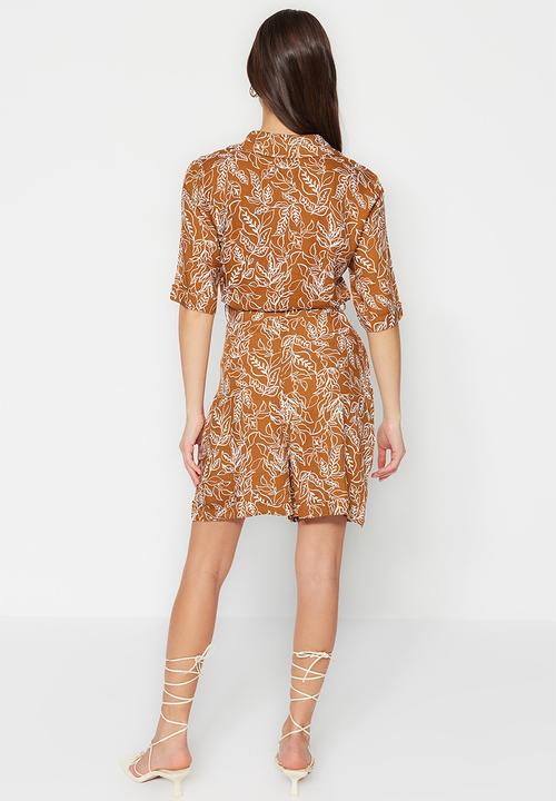 Trendyol - Floral print jumpsuit - brown