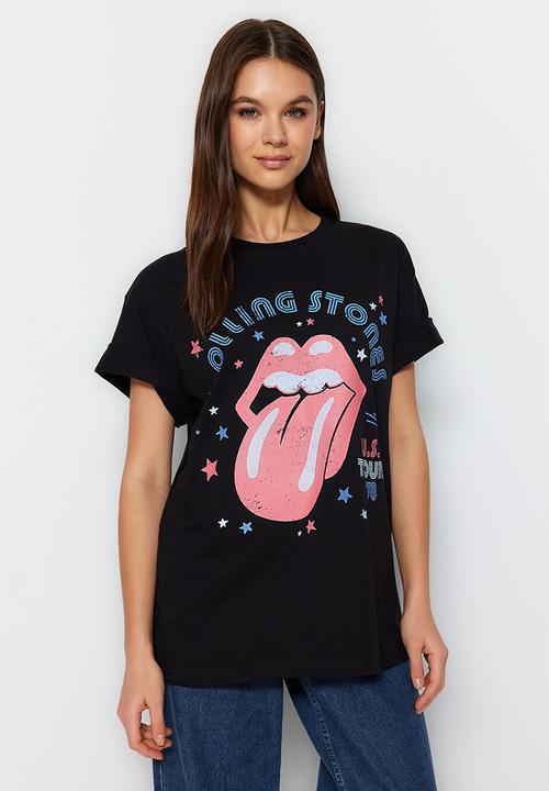 Trendyol - Rolling stones boyfriend t-shirt - black