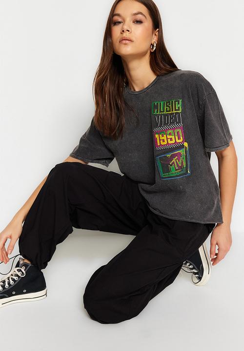Trendyol - Mtv graphic t-shirt - anthracite
