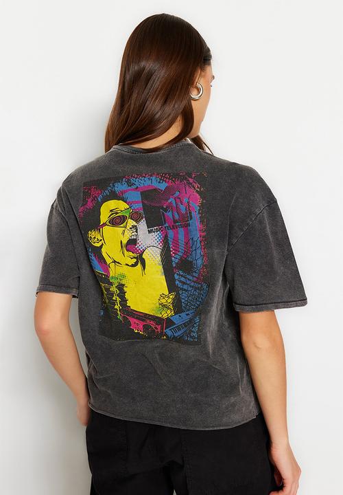 Trendyol - Mtv graphic t-shirt - anthracite