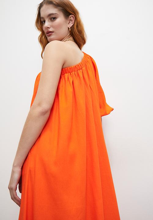 Superbalist - Asym shoulder trapeze maxi - orange
