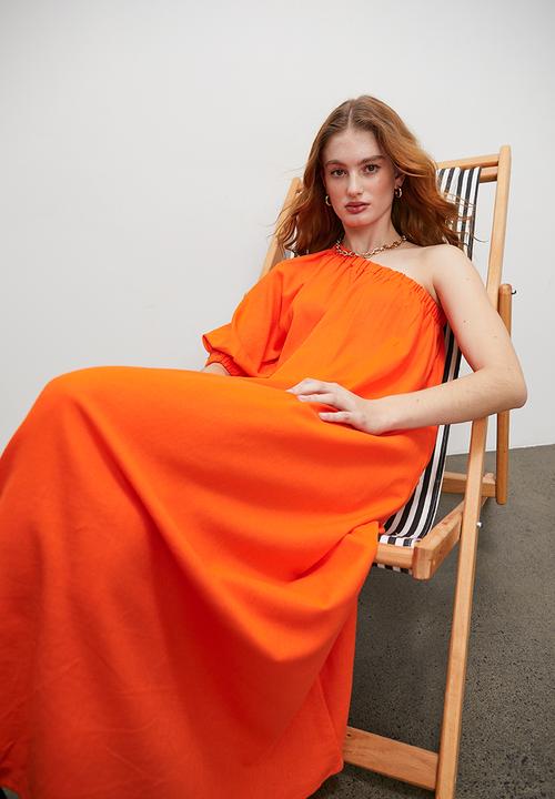 Superbalist - Asym shoulder trapeze maxi - orange