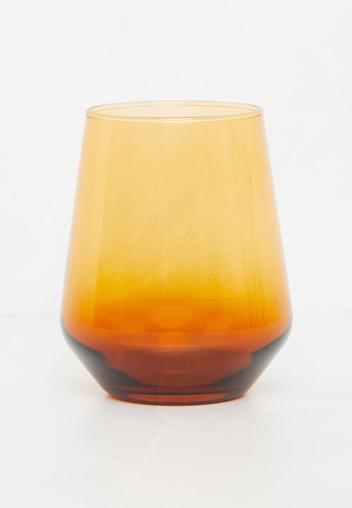 Excellent Houseware - Lucern drinking glass set of 4 - amber
