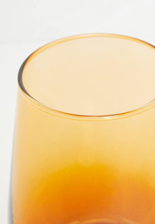 Excellent Houseware - Lucern drinking glass set of 4 - amber