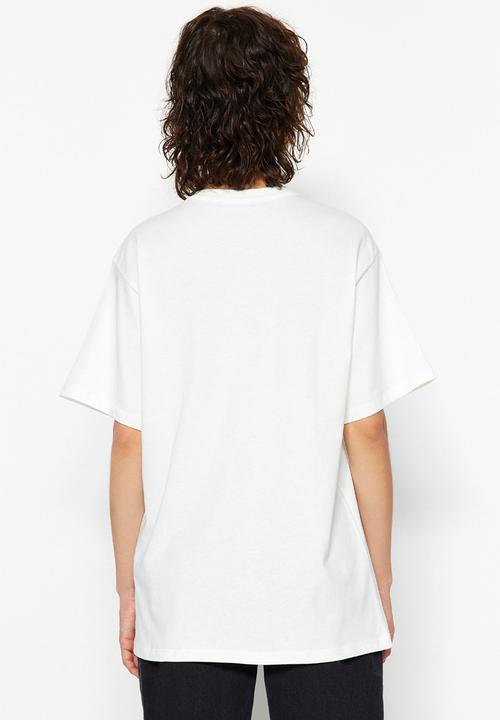 Trendyol - Lazy summer slogan t-shirt - white