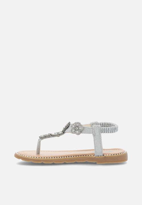 Pop Candy - Girls T-strap sandals -silver