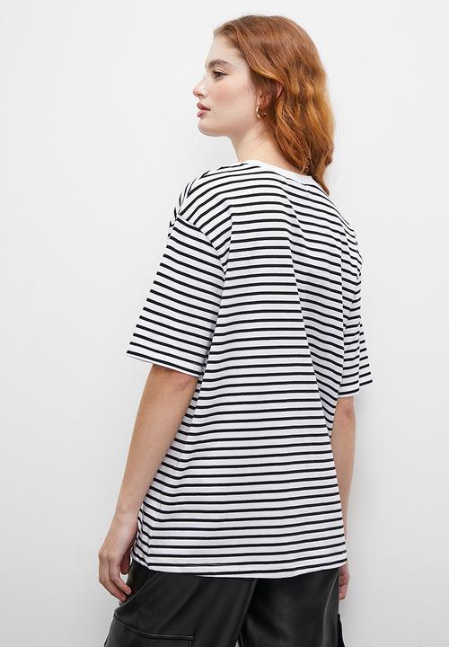 Superbalist - Oversized stripe tee - black and white