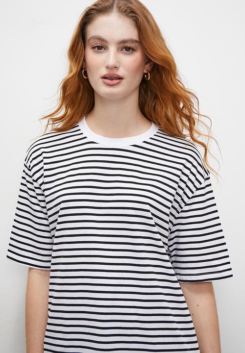 Superbalist - Oversized stripe tee - black and white