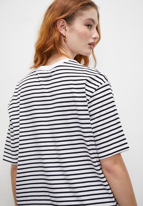Superbalist - Oversized stripe tee - black and white
