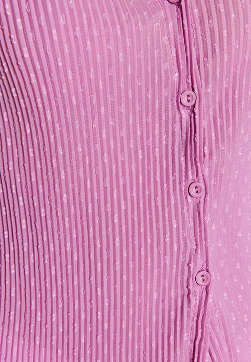 Trendyol - Polka dot fitted shirt - lilac