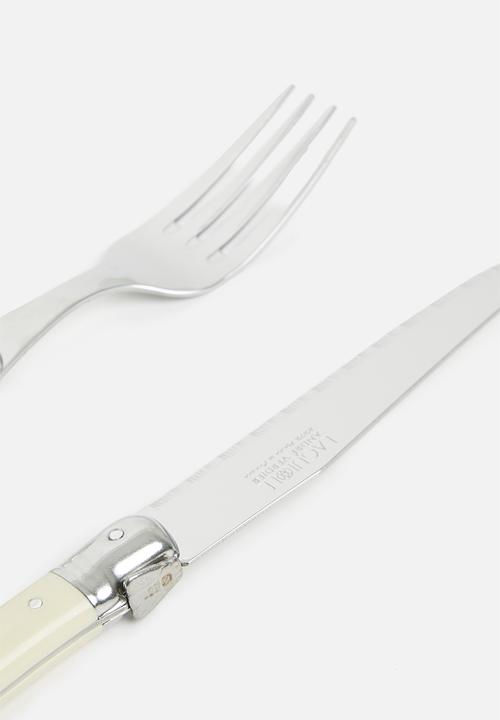André Verdier - 12 pc steak knives & forks set - ivory