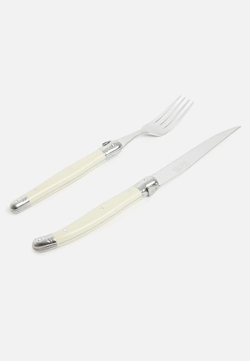 André Verdier - 12 pc steak knives & forks set - ivory