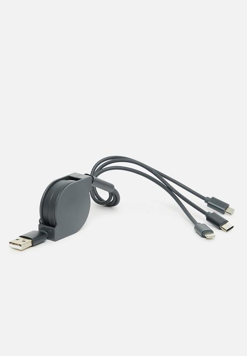 H&S - Usb charging cable 3in1 - black