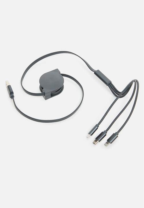 H&S - Usb charging cable 3in1 - black