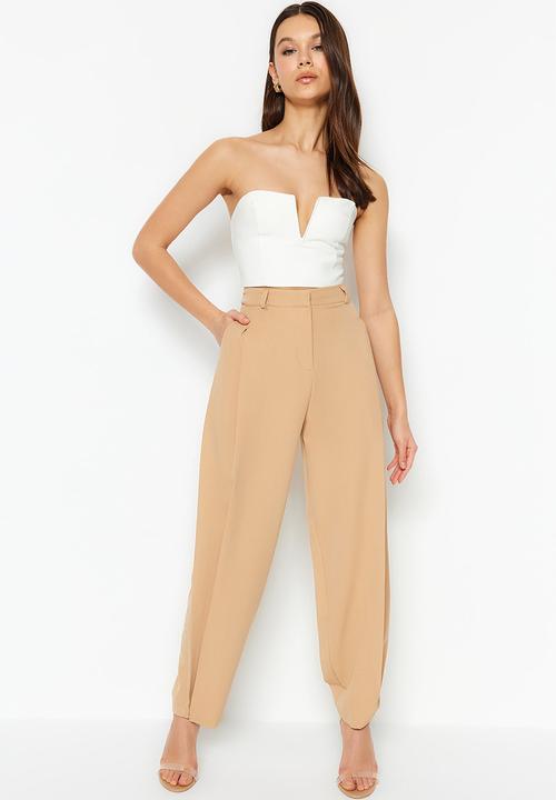Trendyol - High rise tapered trousers - neutral