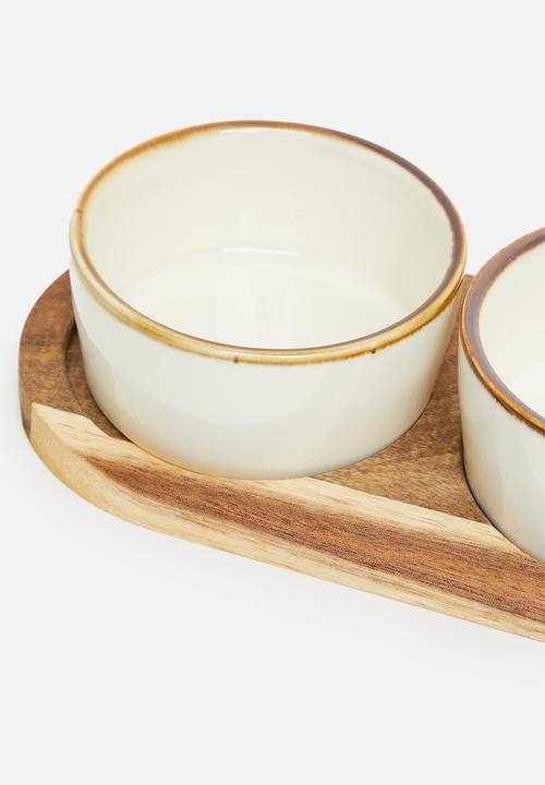Excellent Houseware - Serving bowl set of 3 - white