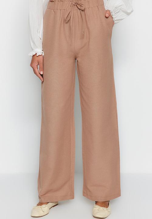 Trendyol - Wide leg drawstring trousers - mink