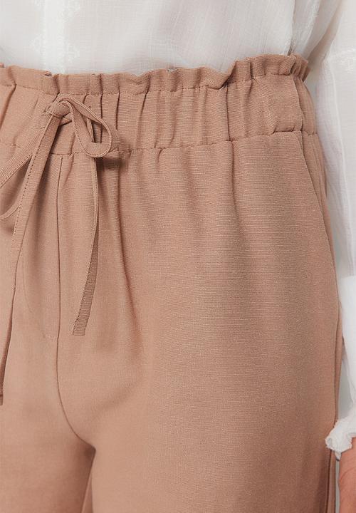 Trendyol - Wide leg drawstring trousers - mink