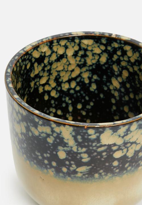 H&S - Rooted porcelain flowerpot - black