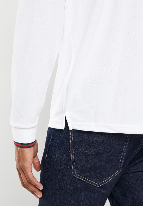 basicthread - Tipped l/s knitwear golfer - white