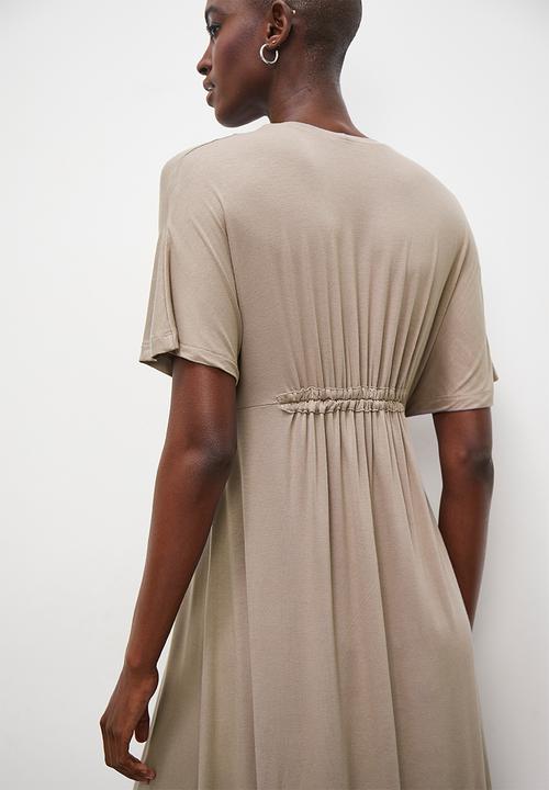 Superbalist - Drawstring detail t-shirt dress - taupe