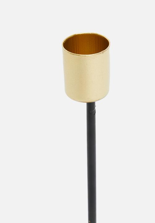 H&S - Candle holder - black & gold