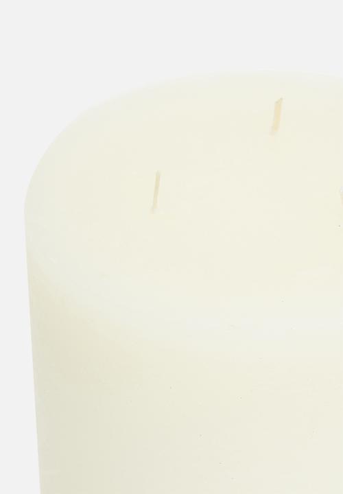 H&S - 3 Wick pillar candle - off white