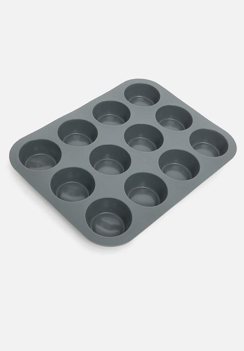 Excellent Houseware - Silicone muffin form - anthracite