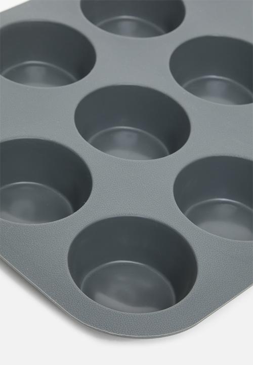 Excellent Houseware - Silicone muffin form - anthracite
