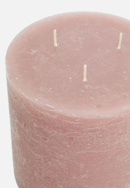 H&S - 3 Wick pillar candle - dark pink