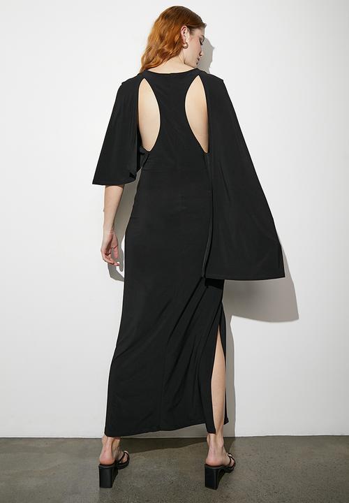 VELVET - Racer back slinky maxi dress - black