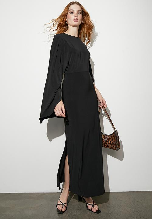 VELVET - Racer back slinky maxi dress - black